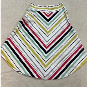 Anthropologie Maeve Springstripe Rainbow Chevron‎ A-Line Skirt Women's Small